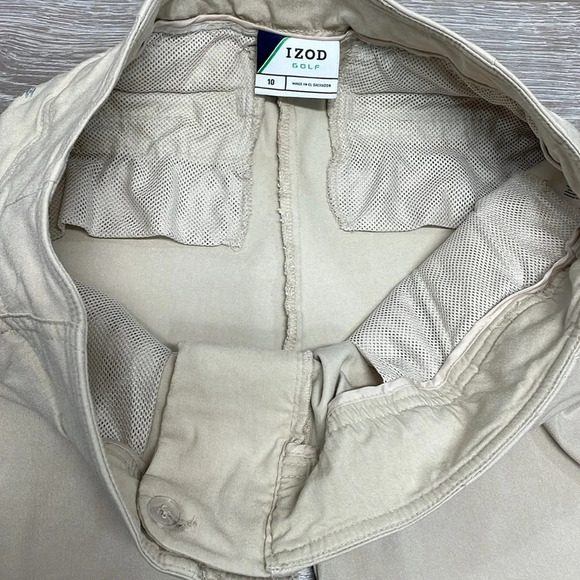 Izod Golf Stretch Shorts Bundle of Two Pairs Navy and Tan Size 10 - Picture 15 of 16